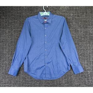 Robert Graham Shirt Mens XL Blue Tailored Fit Cotton Long Sleeve Designer City